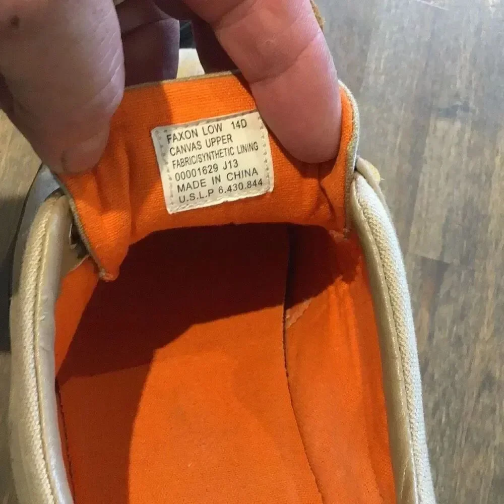 Ralph Lauren khaki Canvas and orange polo shoes size 14 D